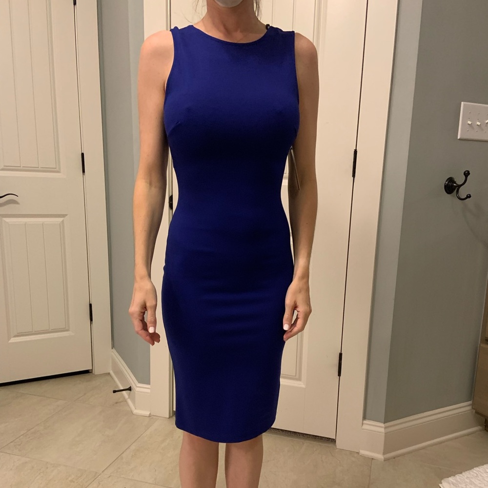 Lulus Bodycon Backless Dress in Royal Blue, Size Small